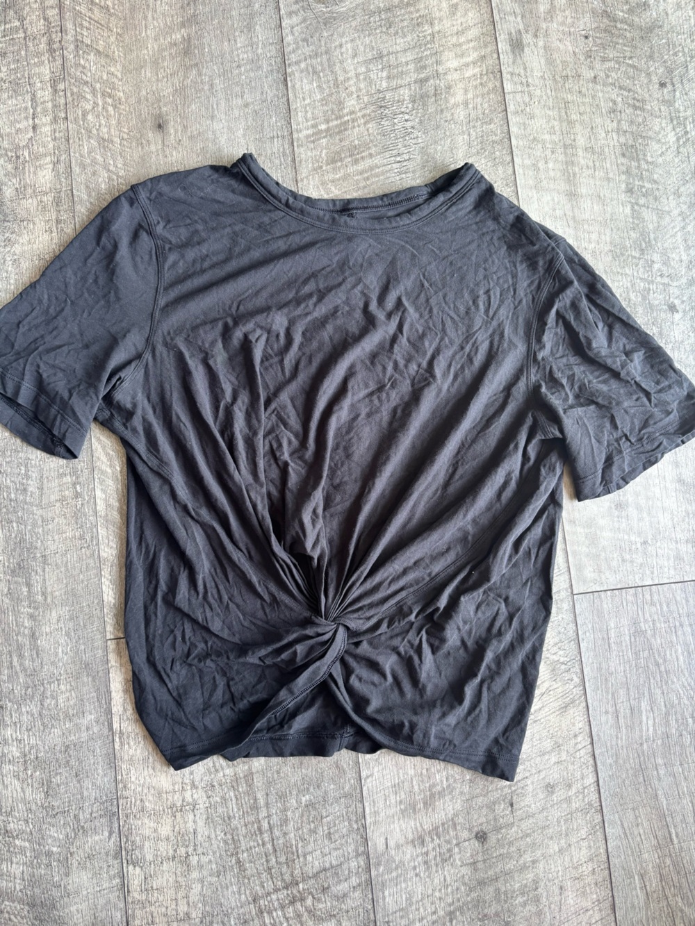 lululemon athletica Black Twist-Front Short Sleeve Top